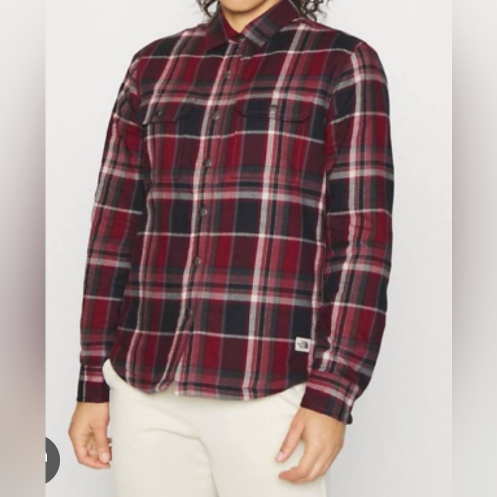 The North Face Women’s Campshire Fleece Lined Long Sleeve Shirt Size XL Red - Picture 3 of 16